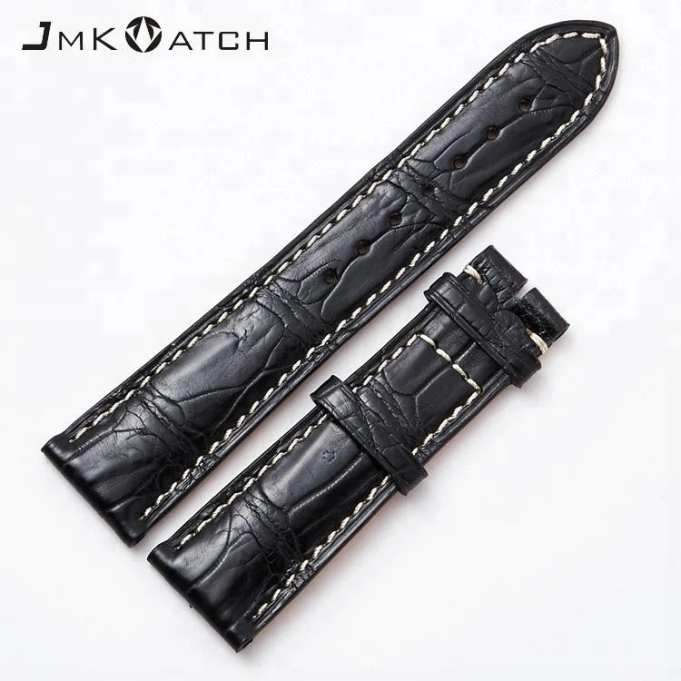 
Handmade white line crocodile leather watch strap bands 12-24mm for longines Master L2. watch 