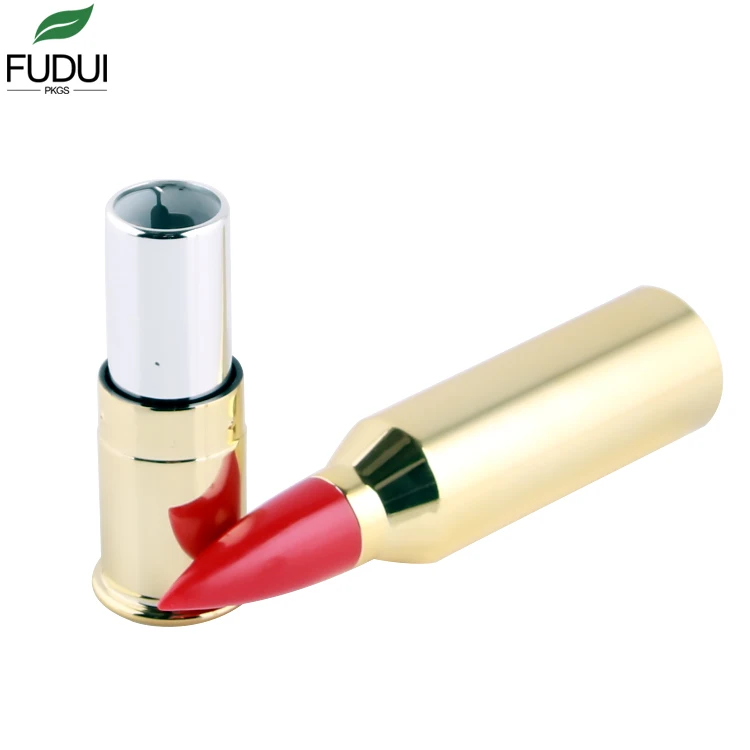 FUDUI factory direct sales High quality gold individuation irregular now metallized fashion customize empty bullet lipstick tube