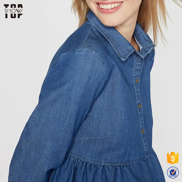 Wholesale comfortable women lightweight denim maternity dress