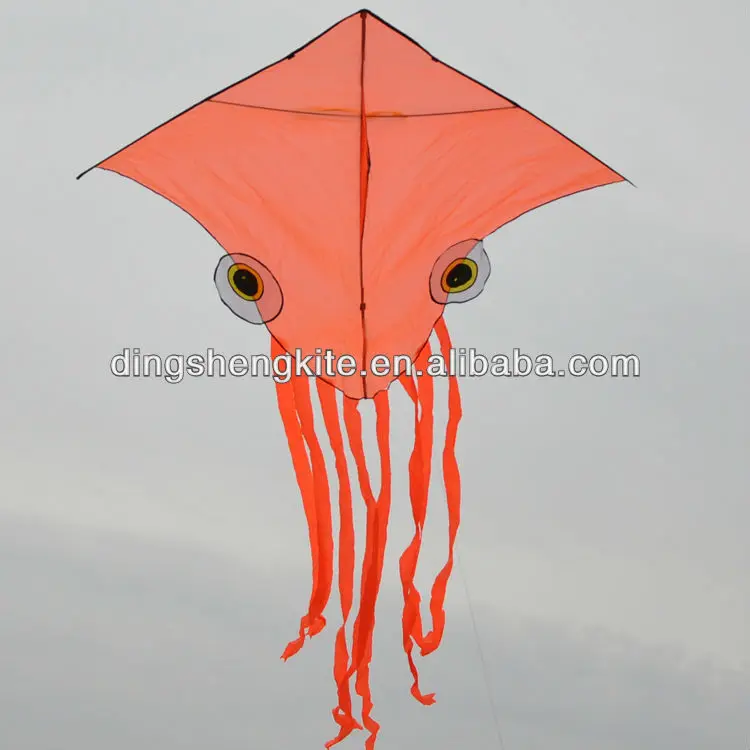 New model bright orange octopus kite with frame