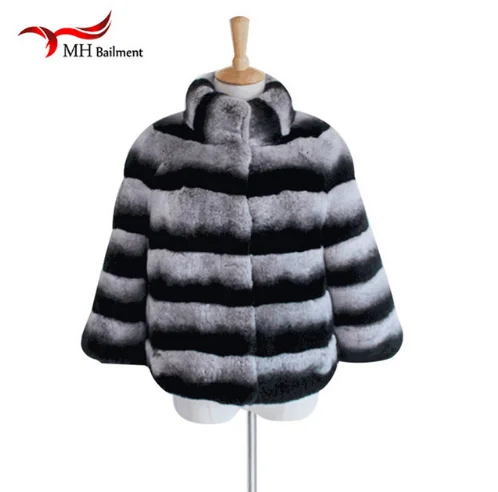 
 Новинка модное пальто с воротником Рекс из кроличьего меха с длинным рукавом Толстая теплая меховая зимняя женская шуба из натурального шиншиллового меха женская куртка a #19  