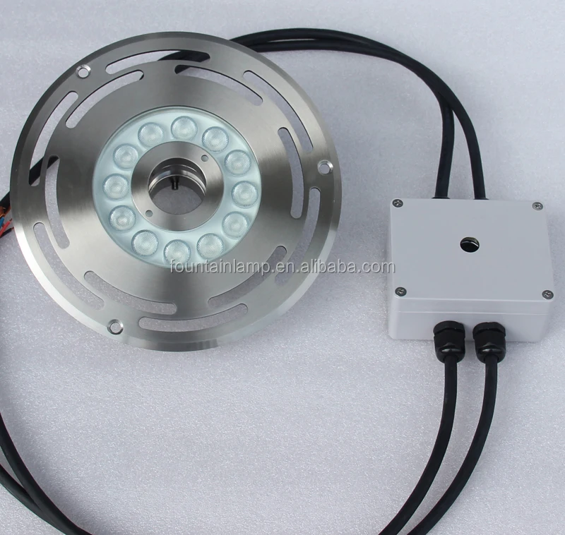 Stainless steel housing tempered glass cover waterproof led fountain jet light