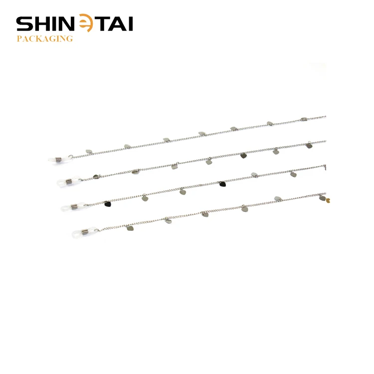 Shinetai Gold Beaded Eyeglass Sunglasses Copper Chain Strap Cord Retainer