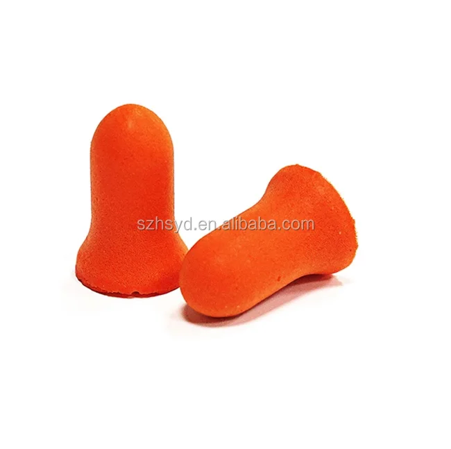 Lightweight Disposable Highest NRR With Nylon Cord Bell Shaped PU Foam Earplugs