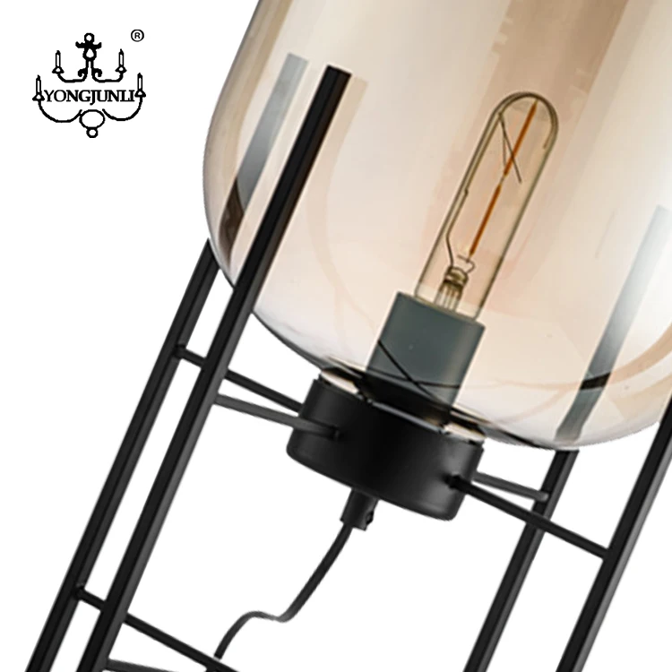 Cheap creative minimalist tportable luminaire simple round industrial bedside art deco table lamp