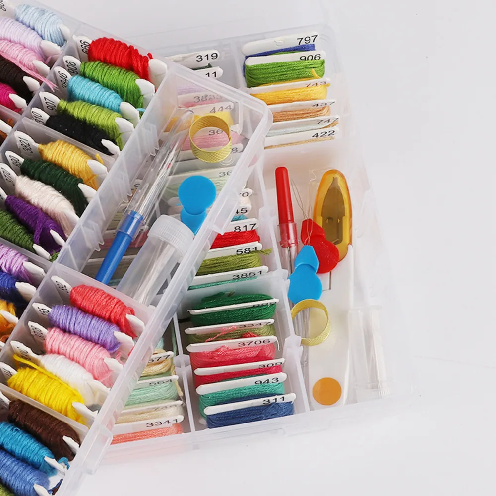 Cross Stitch Thread 100 Mixed Color DMC Cotton Sewing Skeins Embroidery Thread Floss Kit DIY Handmade Sewing Tools