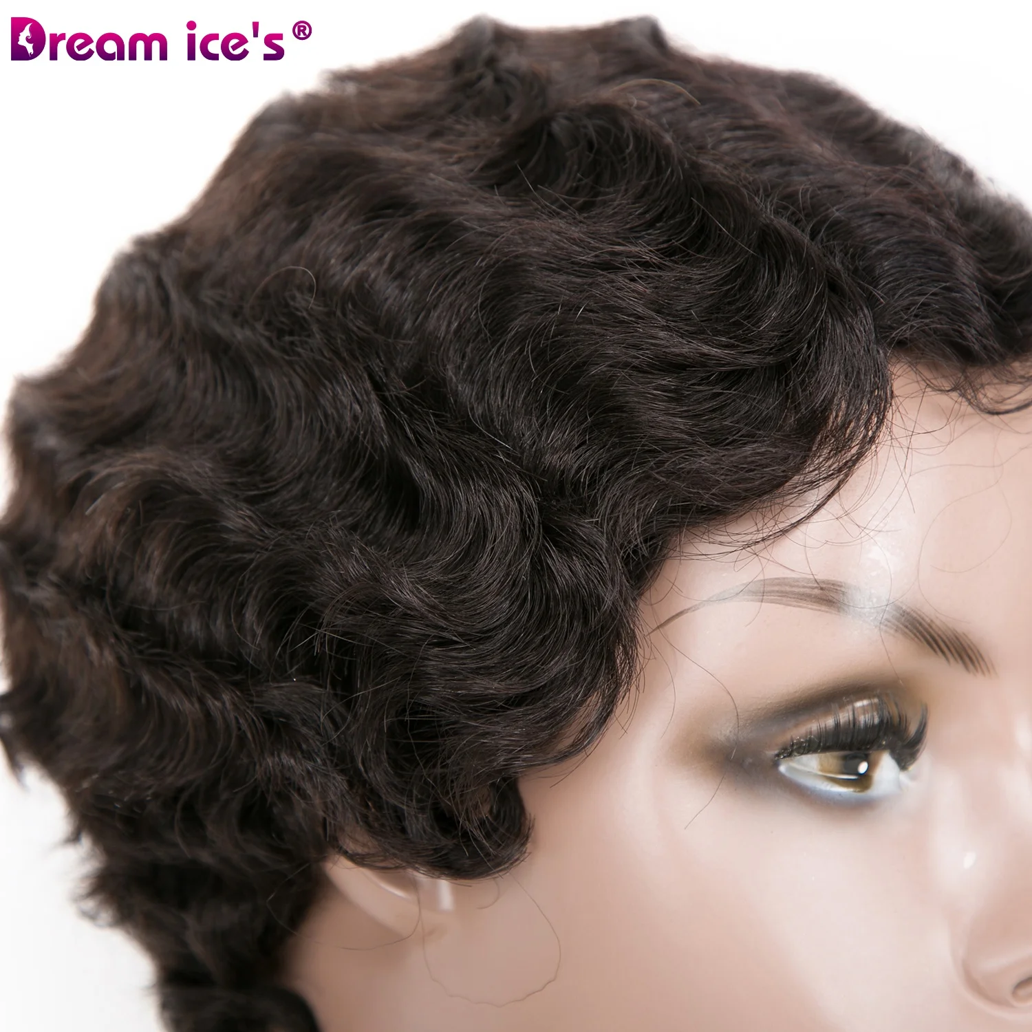 Short Finger Wave Cheap Wigs For Women Remy Human Hair Pixie Cut Wig Short Human Hair Wigs Full Machine Made no Lace Brazilian