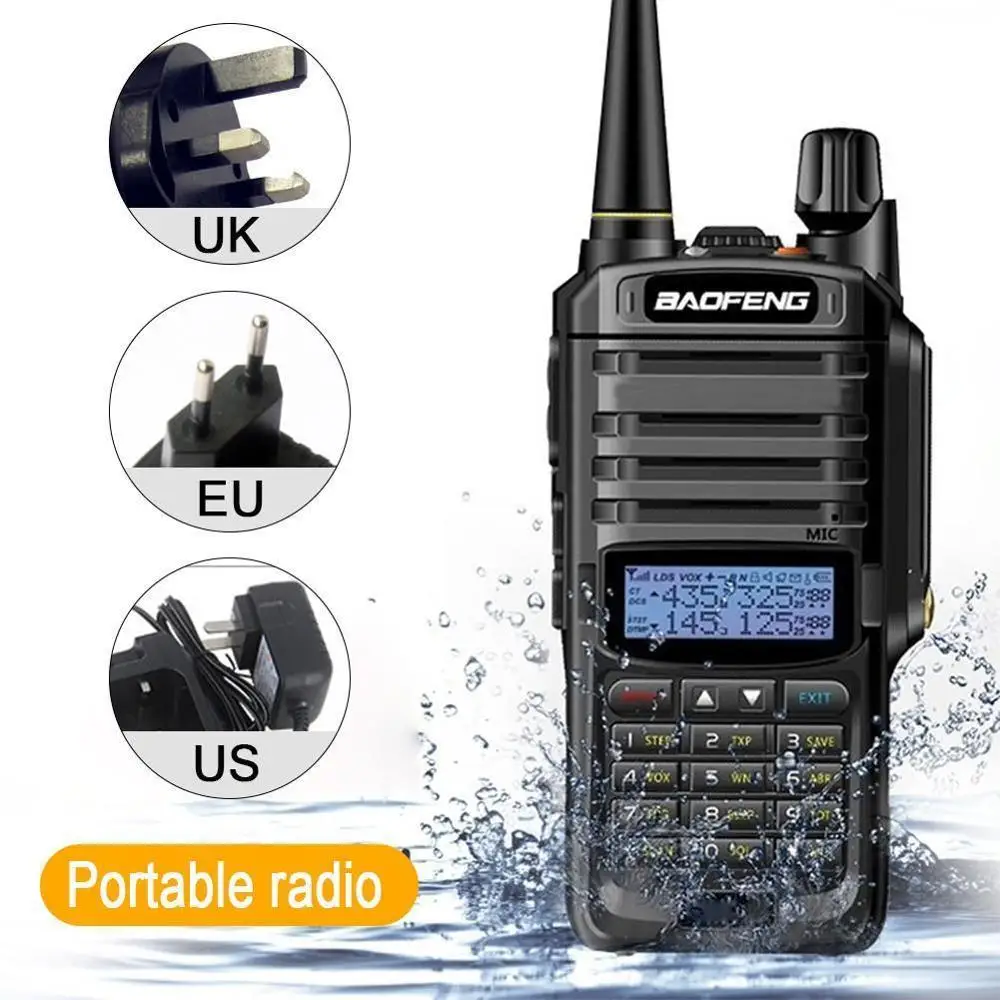  Baofeng UV-9R плюс Водонепроницаемый иди и болтай Walkie Talkie CB радио Высокая мощность VHF Любительская рация двойного диапазона портативная приёмопередаточная радиоустановка 10 км