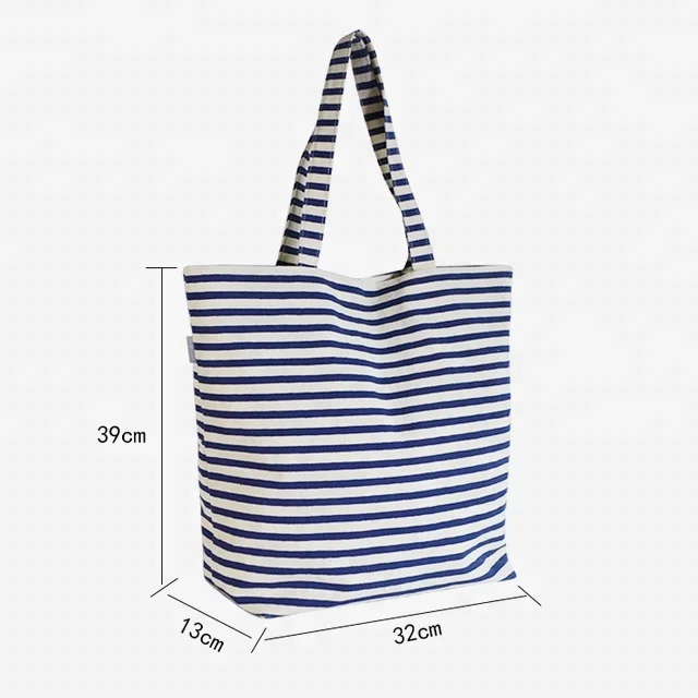 
marine style stripe beach tote bag women canvas tote bag 