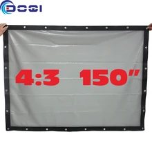 150″ 4:3 High-Class Rear Projection Screen Special PVC Soft Curtain with Eyelet for Any Projector Home Theater Outdoor Film