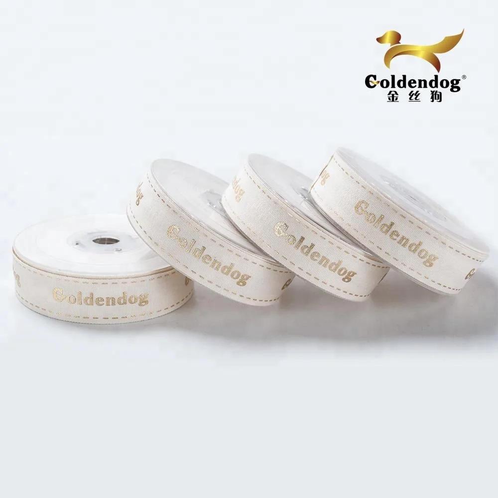 eco-friendy natural white fabric cotton ribbon printing