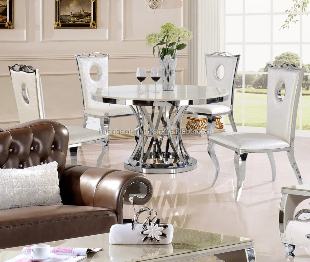 White 6 8 10 seater turkey italian india dubai round marble top dining table manufacturers