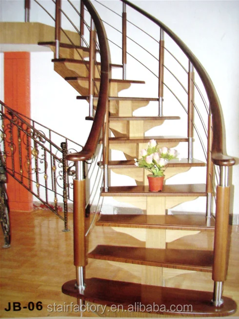 Australian indoor wood curved beam staircaseindoor Beech wood treads stairs Used indoor solid wood railing stairs L-43