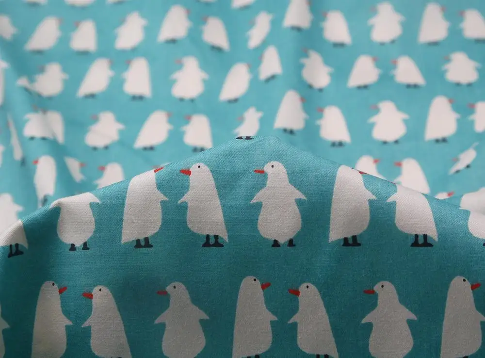 Printed Penguin 100% Cotton Fabric Eco-Friendly&Breathable Patchwork Cloth For DIY Sewing Crafts