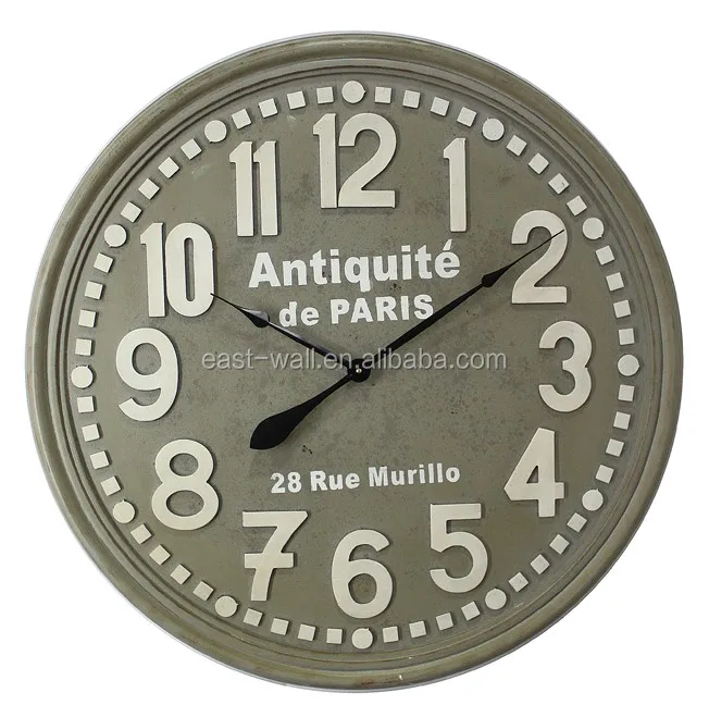 80cm DM Round Large Clock Antiquite De Paris Unique Simple Round Wall Clocks