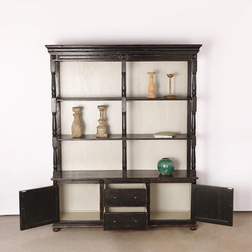 
antique euro style wood bookshelf bookcase 