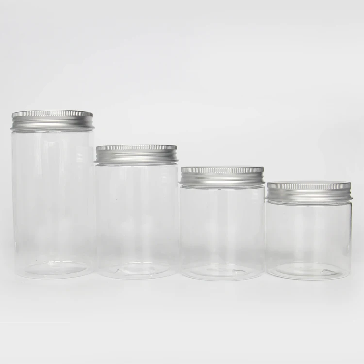 3oz 4oz 5oz 6oz 8oz 10oz 12oz 16oz Wholesale Cheap Food Grade clear PET Plastic Dog Treat Jar with Screw Lid