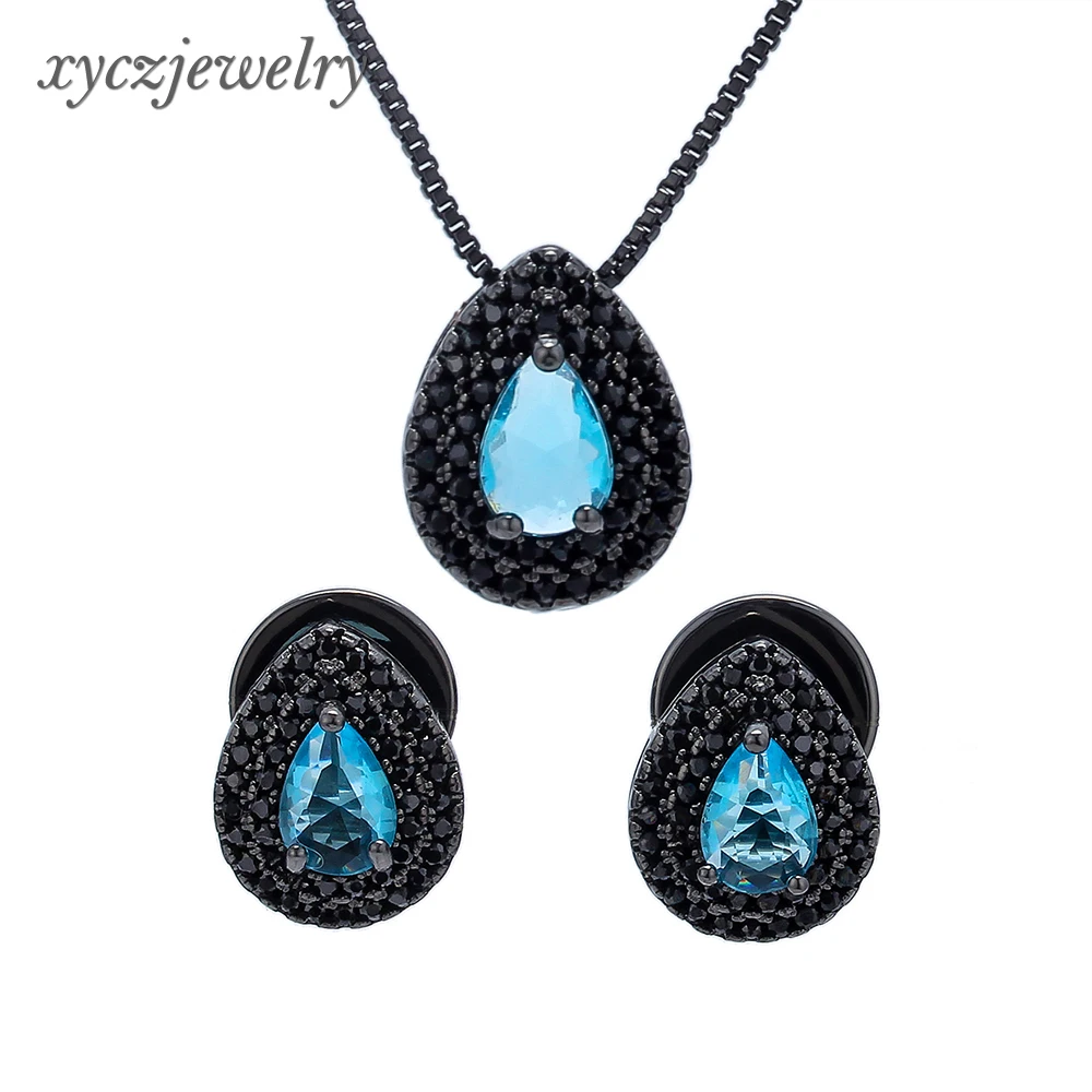 Wholesale high-grade stained glass zircon jewelry set