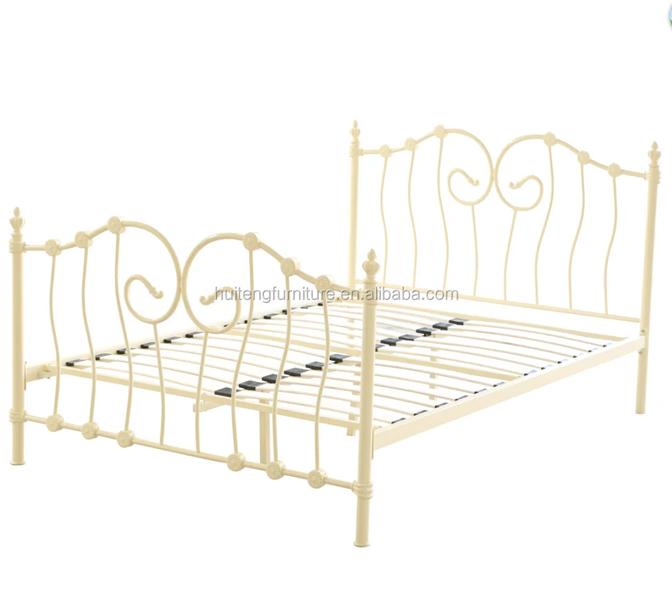 modern style design bedroom furniture set best support modern black double metal bed platform frame metal bed