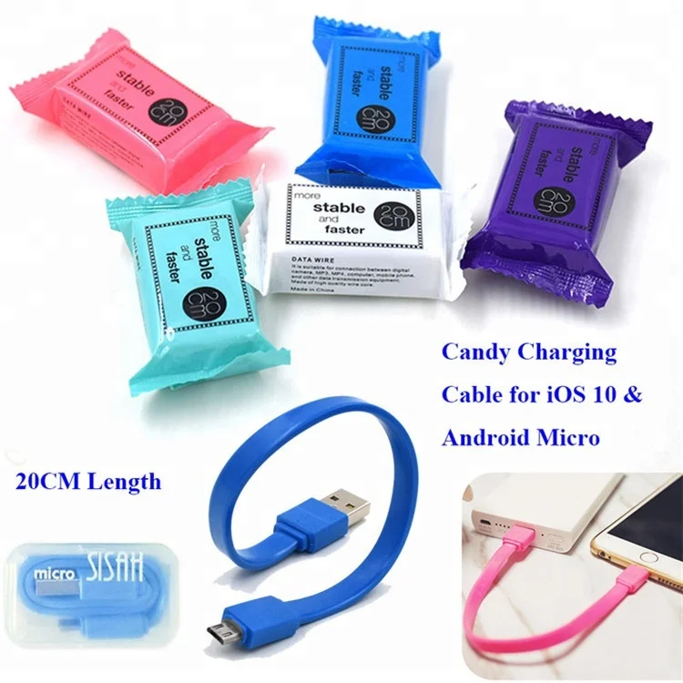 
Alibaba best sellers mini portable charger USB candy cable 