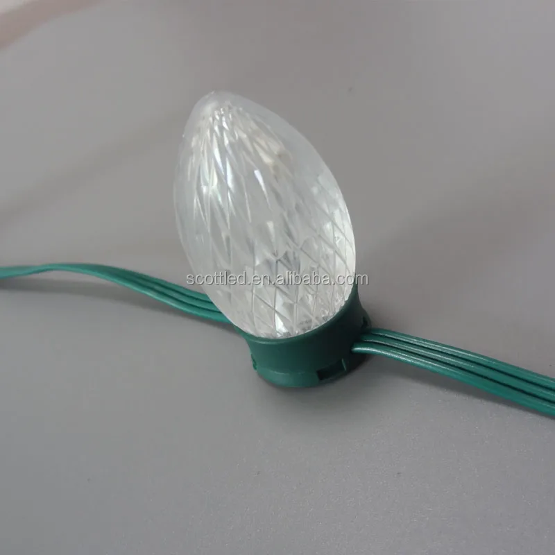 C9 RBG Рождественская светодиодная гирлянда в виде клубники для праздничного украшения