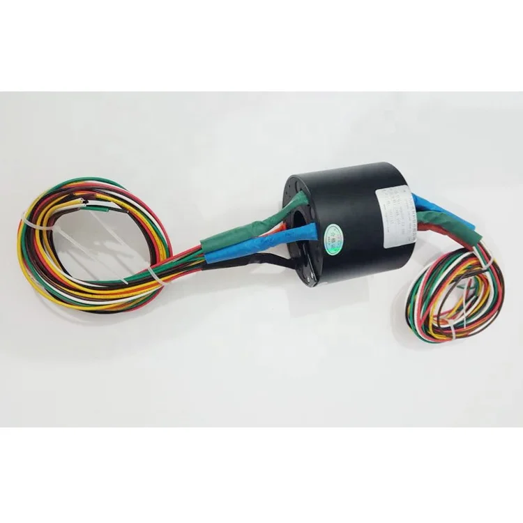 Conductive silver paste brushes 24 wires 10A through bore high quality electrical slip ring