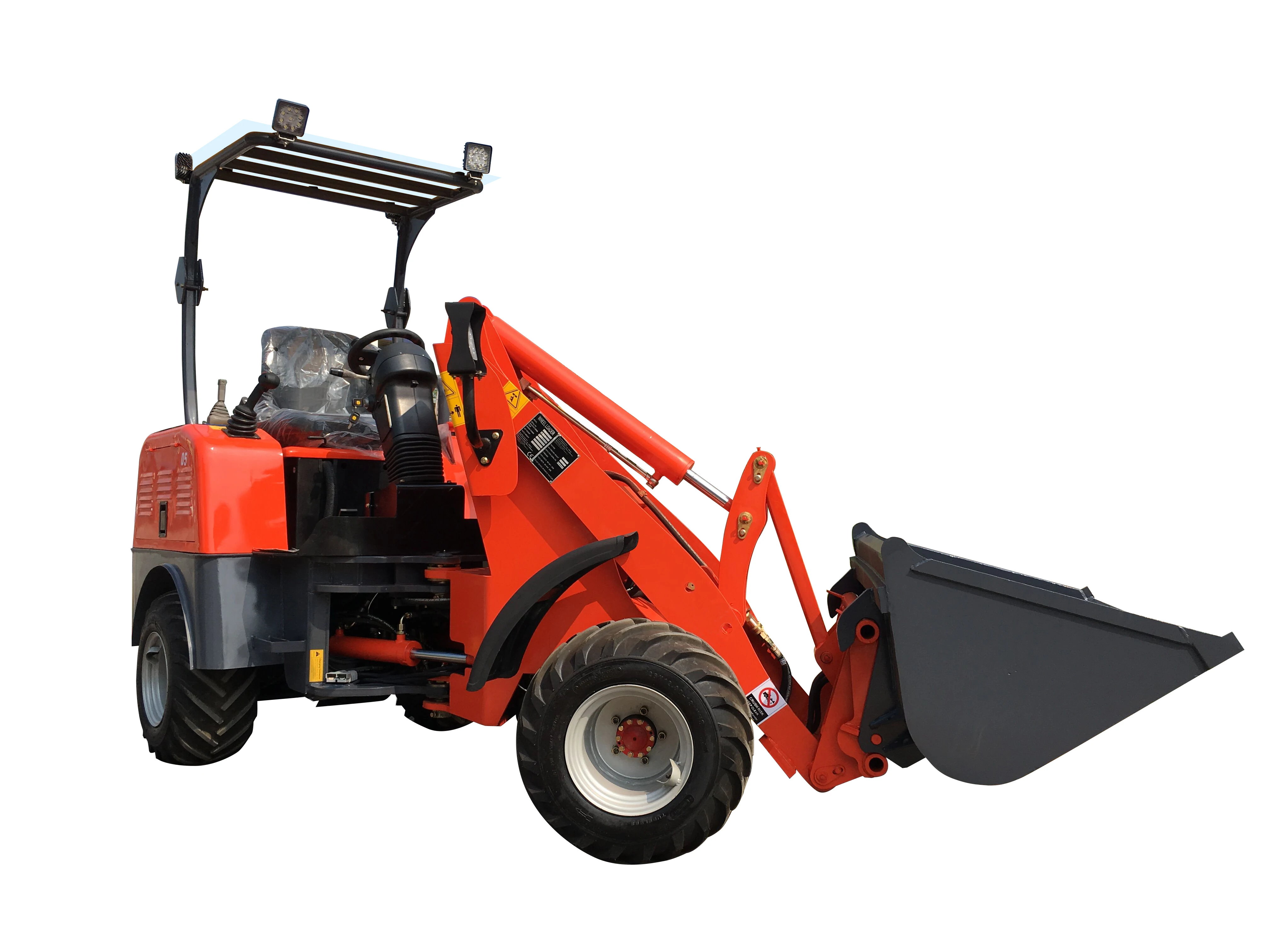 Topsense Super Battery power zero noise elektro mini radlader Four Wheel drive e loader 06