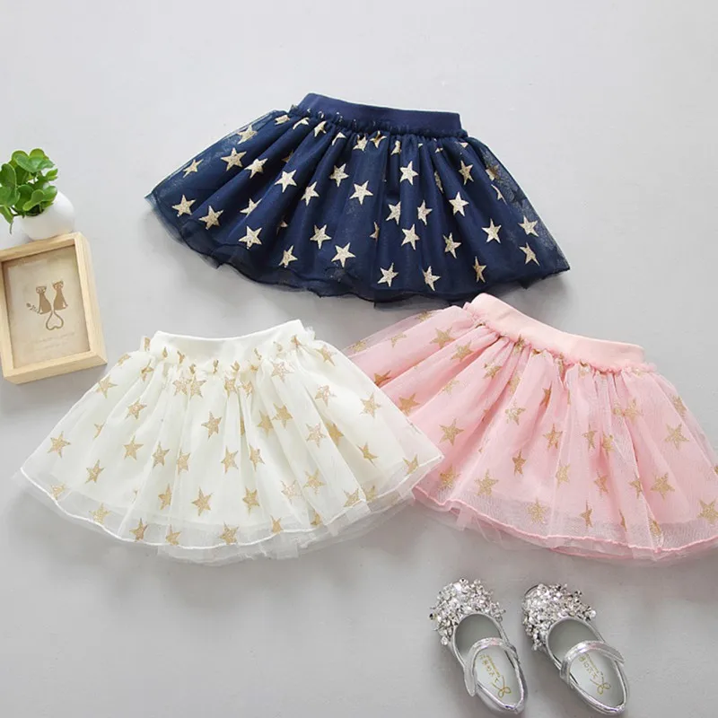 
Fashion Baby Girls Summer Tutu Skirts high quality Star Print Mesh Princess Girls Ballet Dancing Party Skirt 