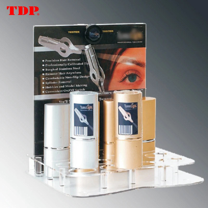 Elegant Design Counter Retailer Beauty Products Makeup Rack Acrylic Cosmetic Display Stands