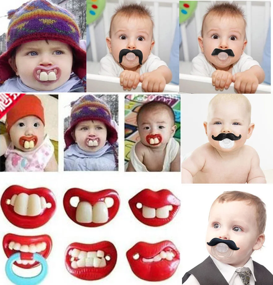 Silicone Joke Baby Pacifier Dummies Soother Prank Toddler Orthodontic Nipples Soft Feeding Bite Gags Boys Girls