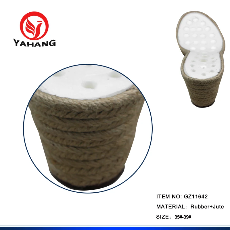 Wedge Heel Jute Soles for Sandals Sole Manufacturers Female Outsole