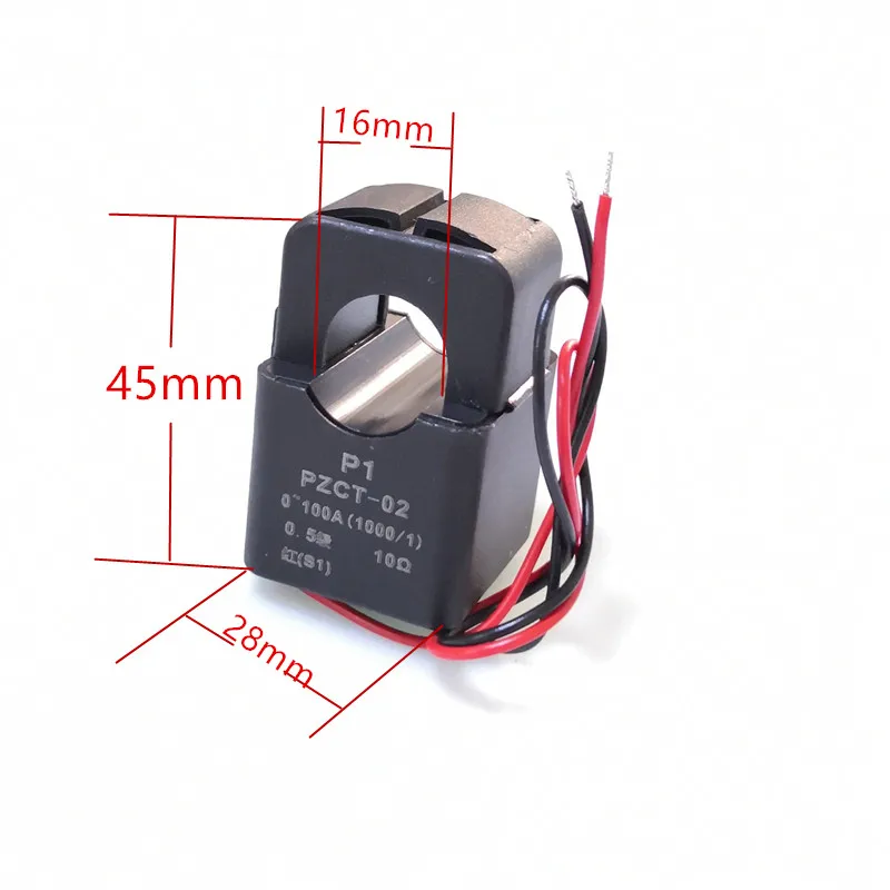 Factory 100A/100mA For Electricity Meters Coil CT Open CT  AC PZCT-02 Split Core Current Transformer