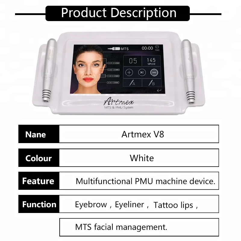 Artmex V8 7 дюймов стекло сенсорный экран МТС + ГУП Цифровой Татуировки Профессиональный Перманентный макияж машины