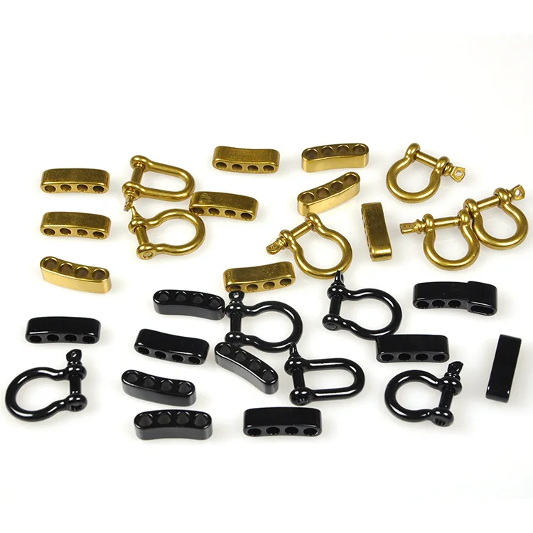 
Stainless Steel Gold/Black/Steel Adjustable U/D/Bow shackle Adjustable Buckle for paracord bracelet 