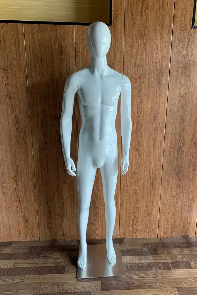 In Stock Polished White High Female Abstract Face Fiberglass Mannequins