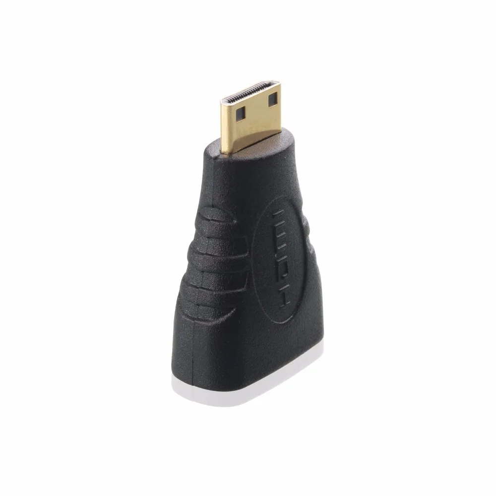 Gold Mini HDMI Male to H DMI Female Adapter Converter Plug Type A to C - Black