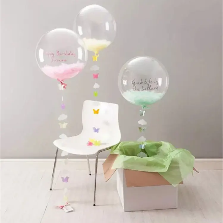 Hot Sale 18 Inch transparent Romantic Party Noctilucent Colorful Bobo Balloon
