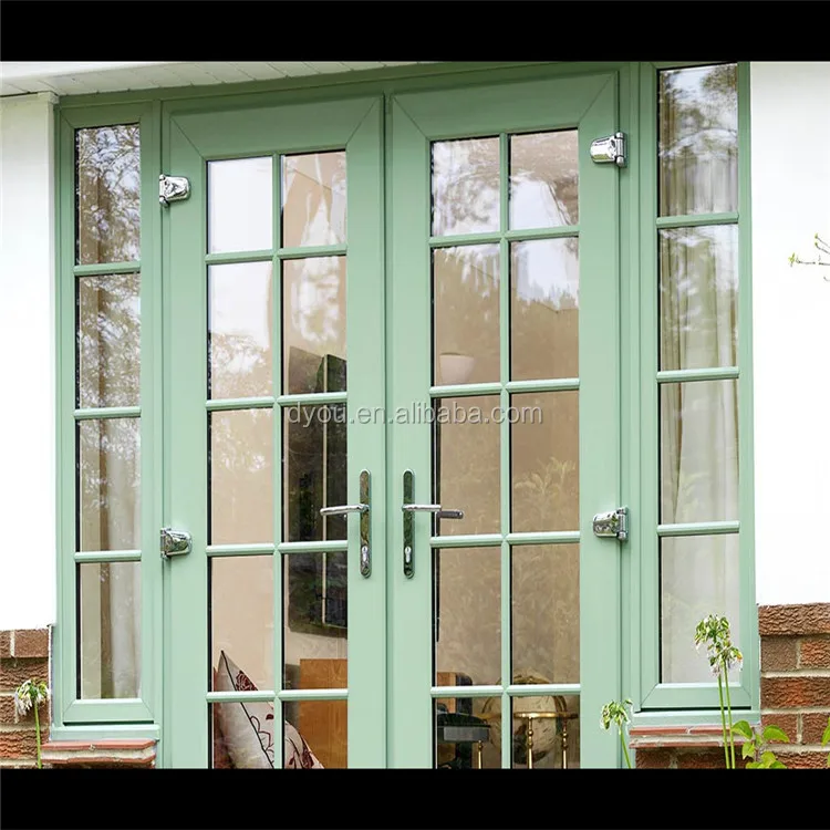 Entry Doors American Style Grill Design Tempered Glass Swing Aluminum Alloy Exterior European /australian Customized Finished