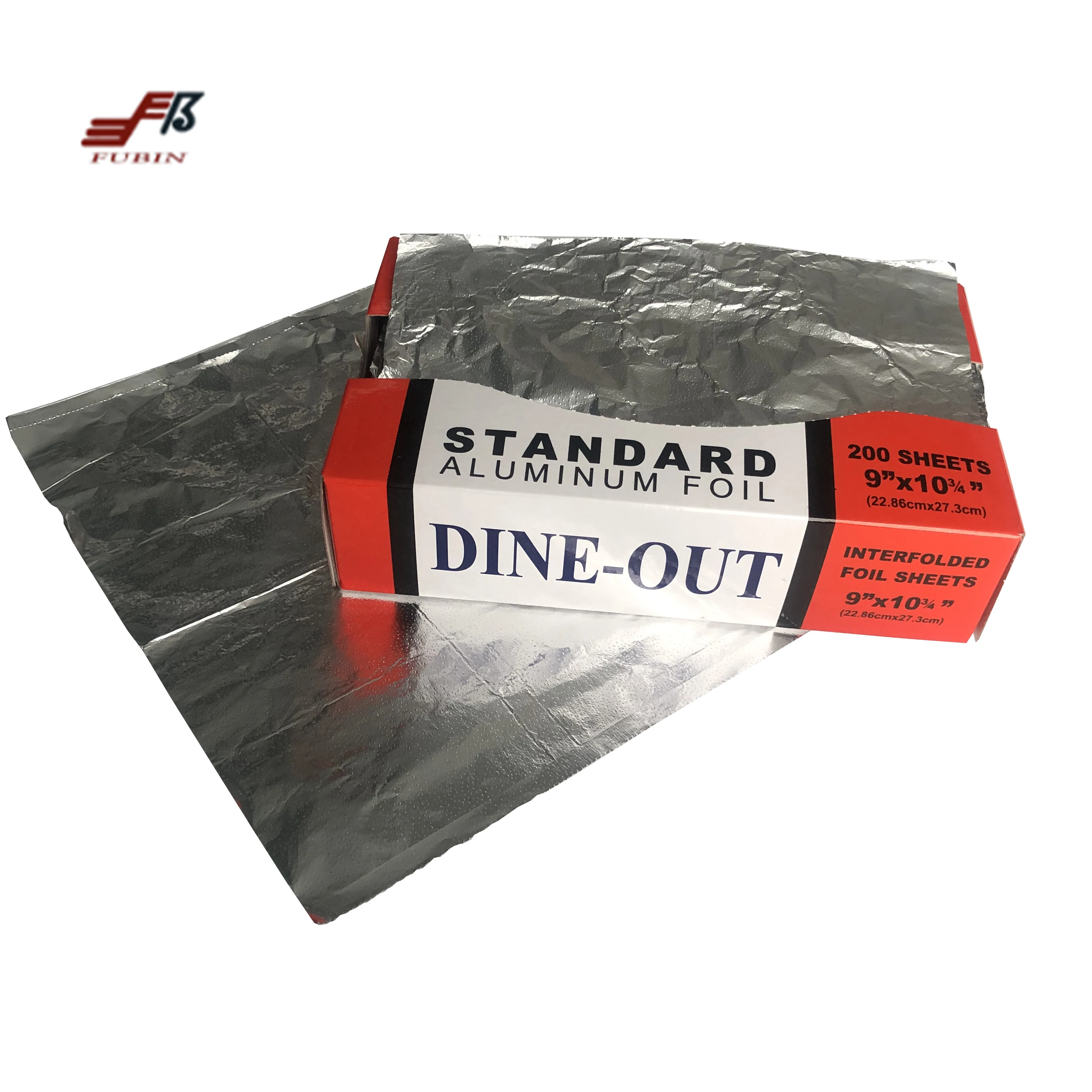 Food Grade Product Aluminum Foil Sheets Food Wrapping Paper Silver Color Box FB Roll Soft Cooking OEM Logo Foil and Oil Sheet