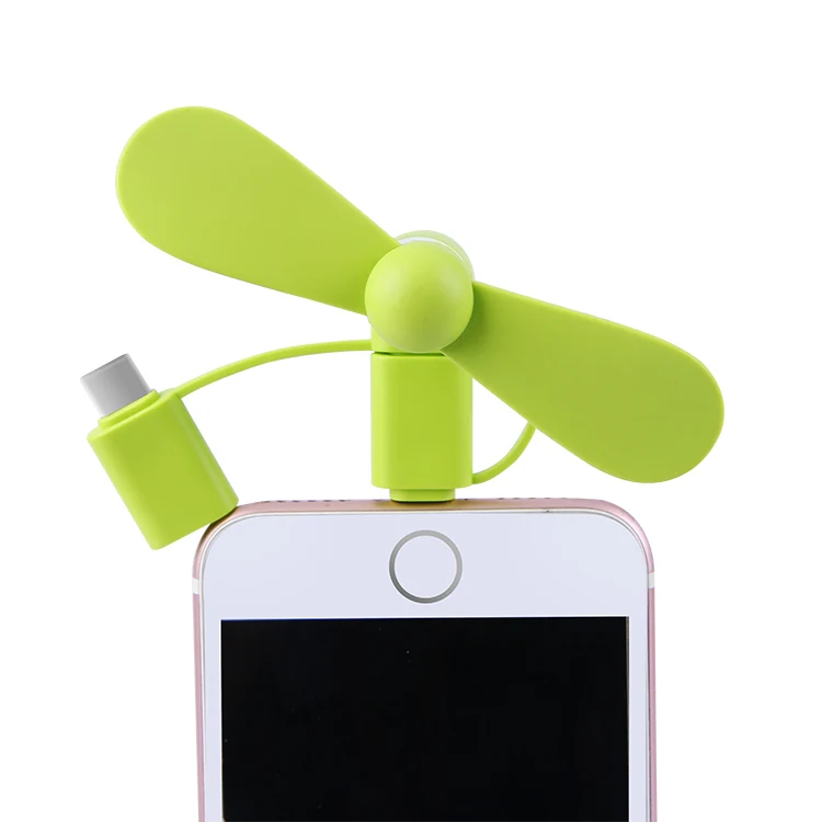 Micro Type C 8 Pins 3 in 1 Phone USB Mini Fan