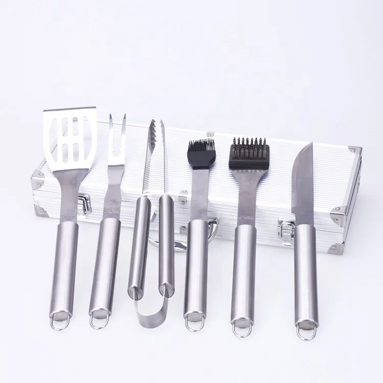 
BZJ0066 Luxury stainless steel aluminum case bbq knife set tool kit 
