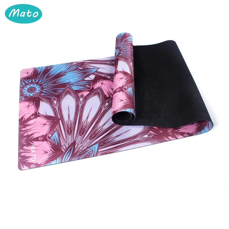 Digital Printed yoga organic mat Eco Microfiber Suede Yoga Mat