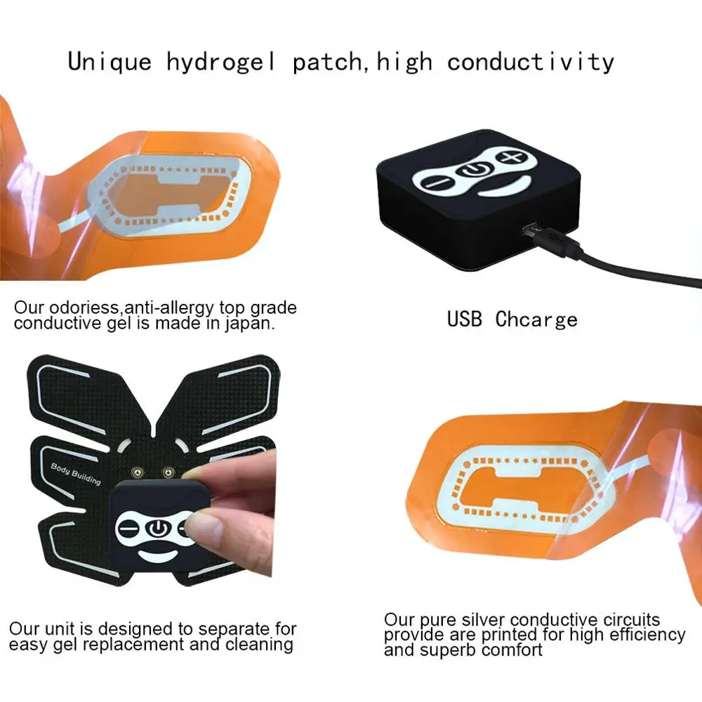 2018 Wireless Muscle Stimulator Abdominal Muscle Exerciser Body Massager For EMS Stimulation Body Slimming Beauty Machine