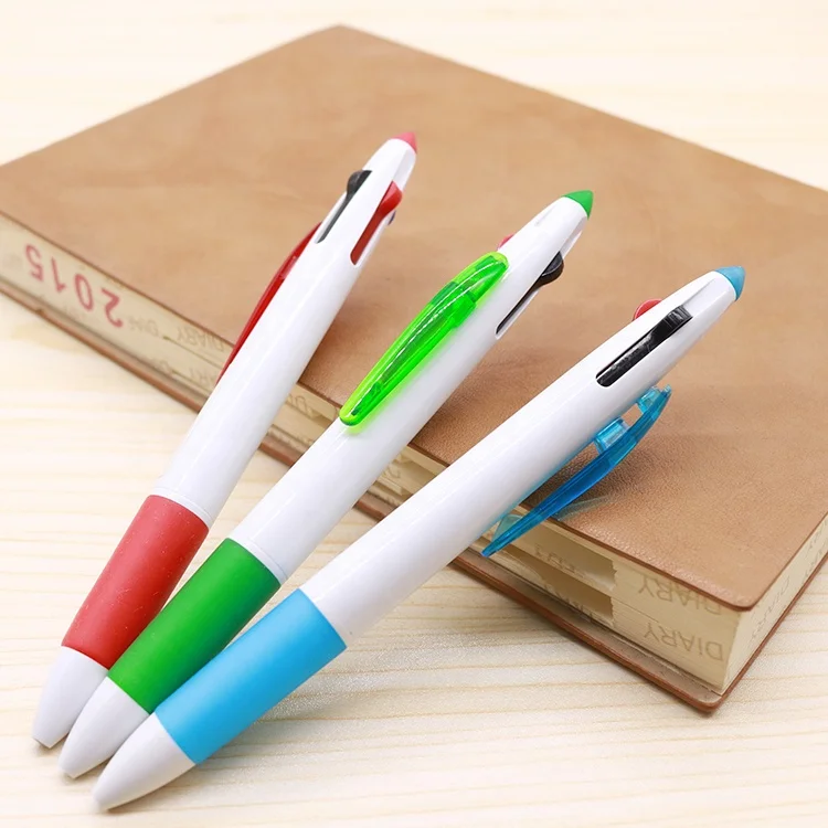 Plastic multi 3 color pen with custom logo for Japanese market