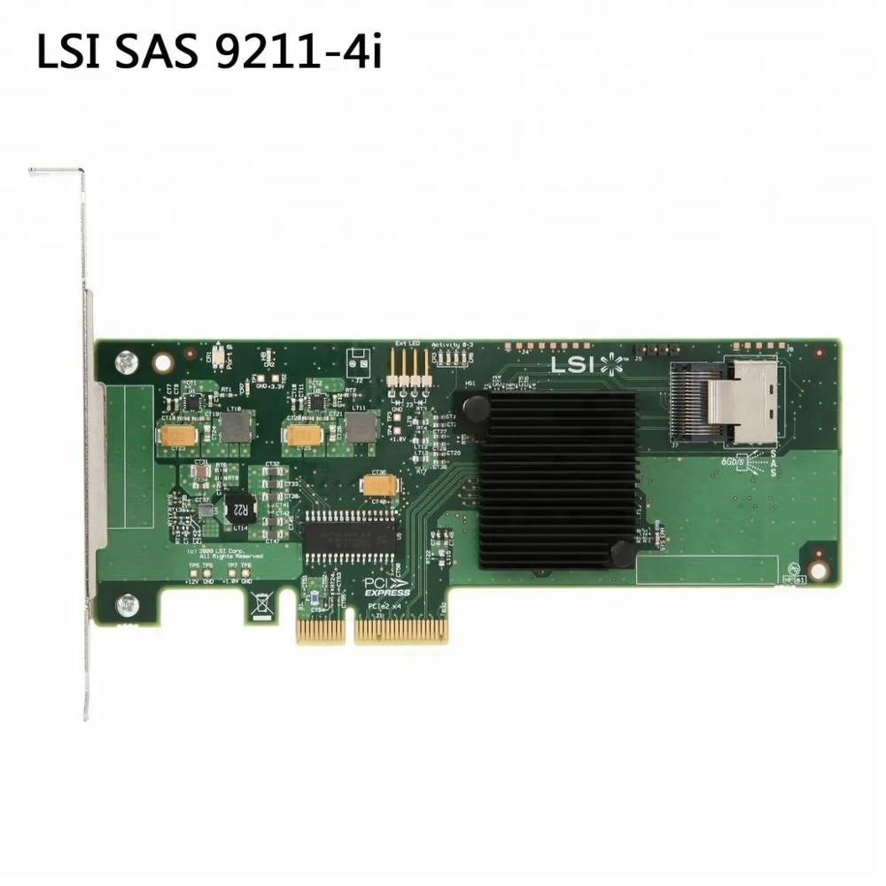 LSI 9211-4i 4-Port 6Gb/s SAS+SATA pci-e x4 Internal Single RAID Host bus adapter  CARD