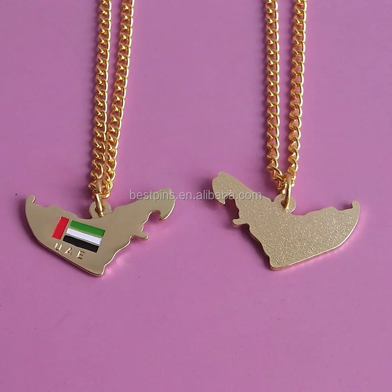 Оптовая продажа, ОАЭ, карта страны, металлическая подвеска, бирка для ожерелья, браслета, ювелирные изделия, подвеска