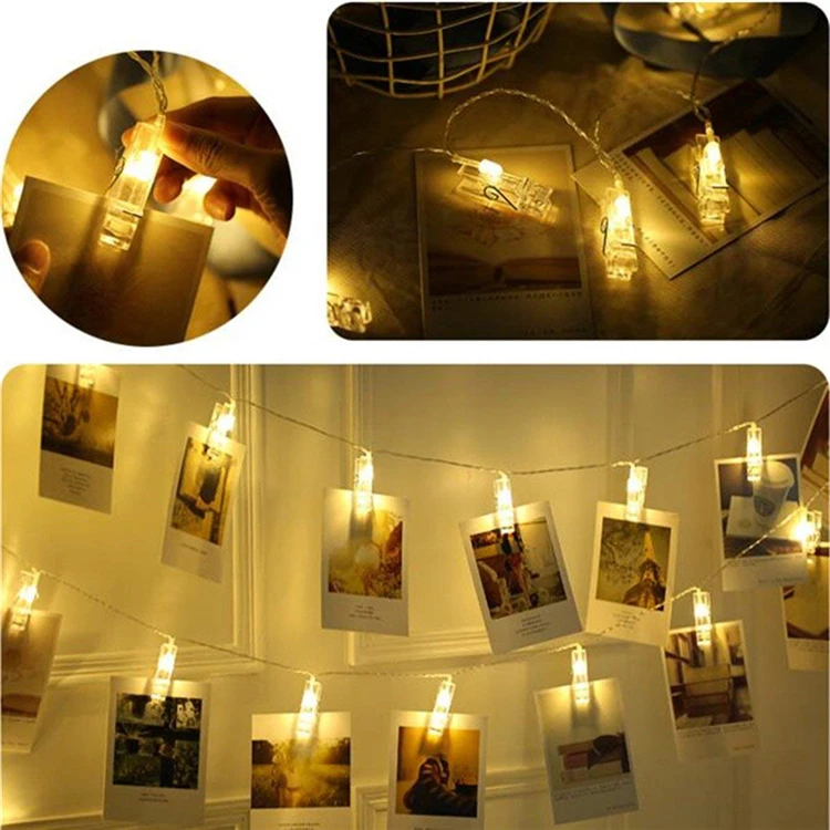 Hand Made Led Photo Clip Flash Holiday Festival Decorative String Window Dressing Battery Operated Light