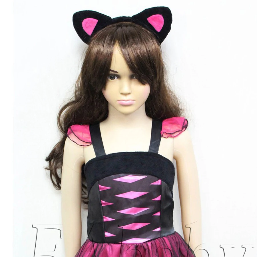 Girl Party Show Dress Cute clothes Kitten Costume include TUTU dress Legging Headband 3 piece set