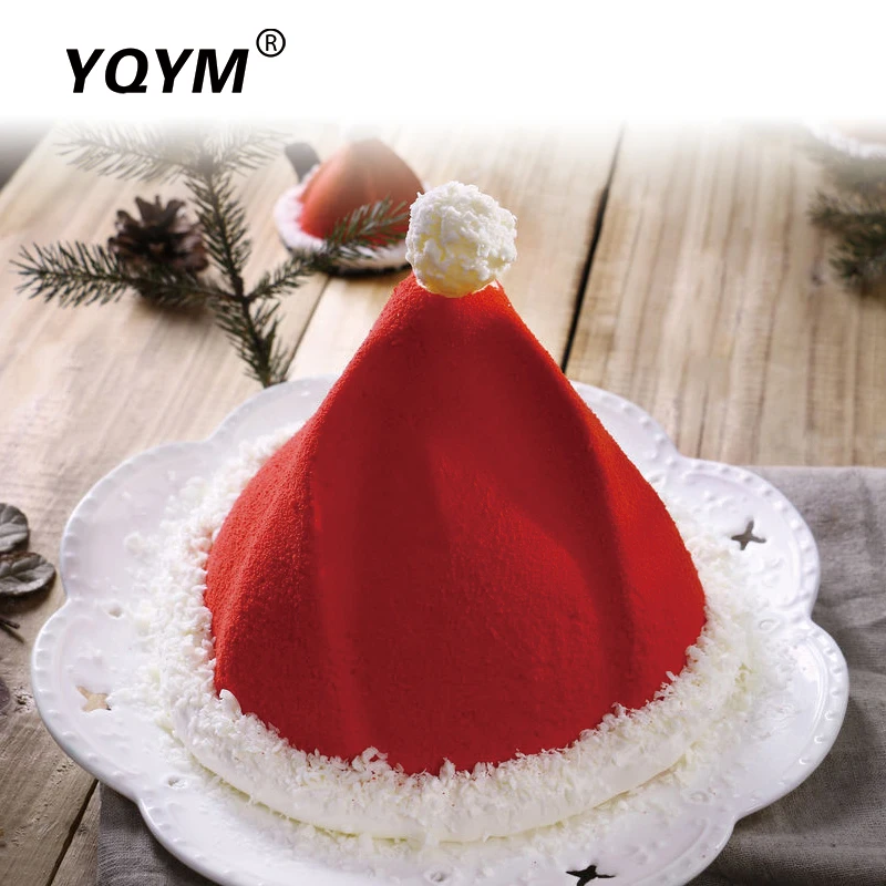 Hot Sale French Dessert Silicone Mousse Cake Mold 3D Christmas decoration hat food grade Silicone baking mold
