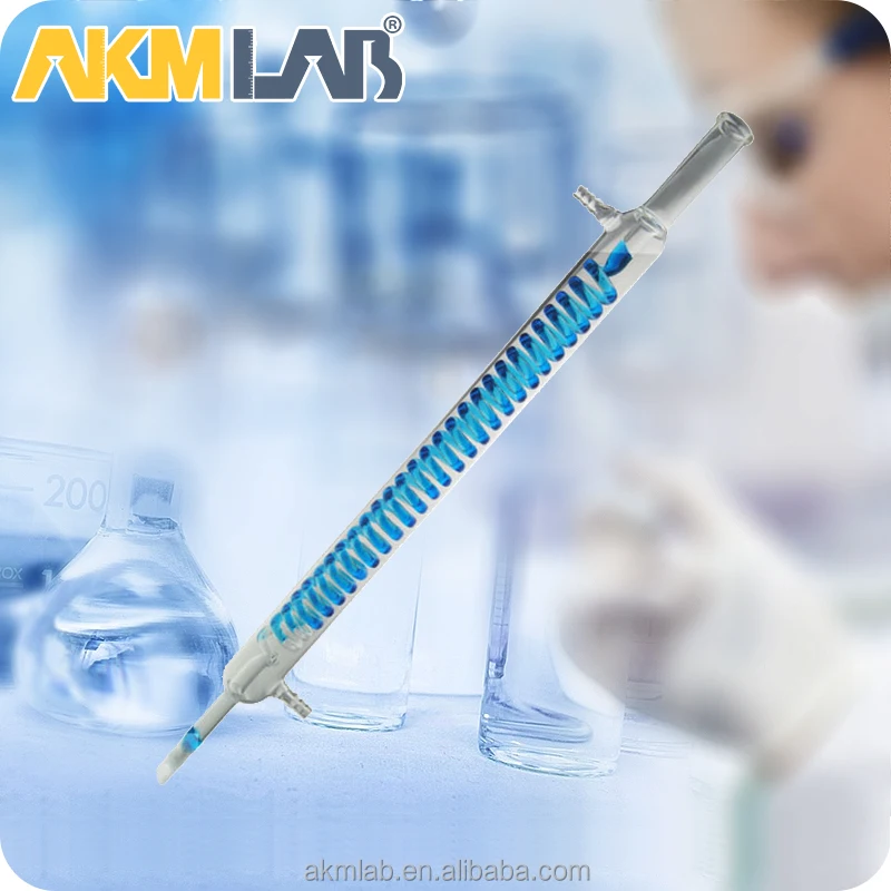 AKMLAB Laboratory Glass Liebig Condenser/Allihn Bulbed Condenser/Graham condenser